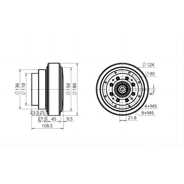High Performance AGV Drive Wheel Steering Wheel Hub Transmission 750W