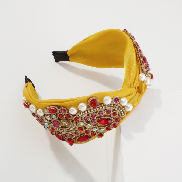 New Bohemia ornate fabric headbands with diamond-encrusted imitation pearl hair accessories for ladies girls
