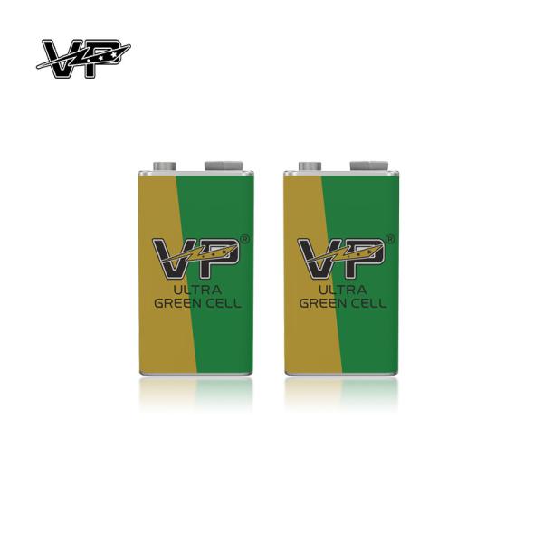 26Hours 9 Volt VP Carbon Zinc Battery Square Dry Cell Ultra Duty Leak Proof 6F22