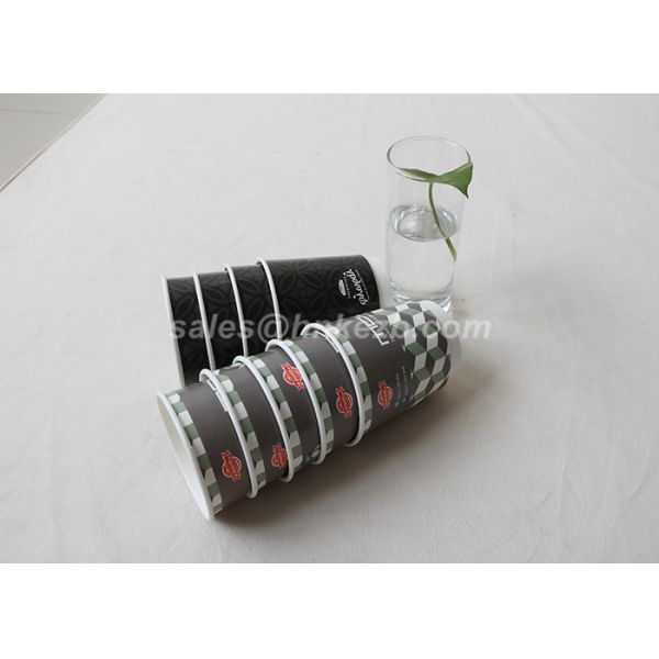 Disposable Double Wall Hot Drink Paper Cups 8 Oz Personalized Heat Insulated