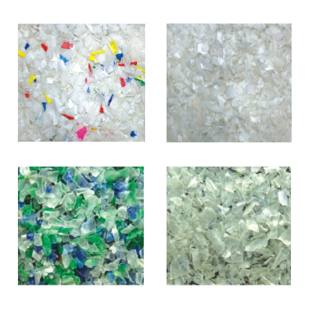 Лепешки HDPE ЛЮБИМЦА пластиковые доят хлопья бутылки красят канал сортировщицы 256