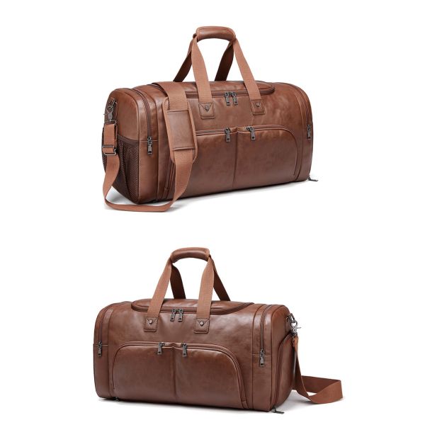 MingLu Custom Logo Большая кожаная сумочка для выходных для мужчин