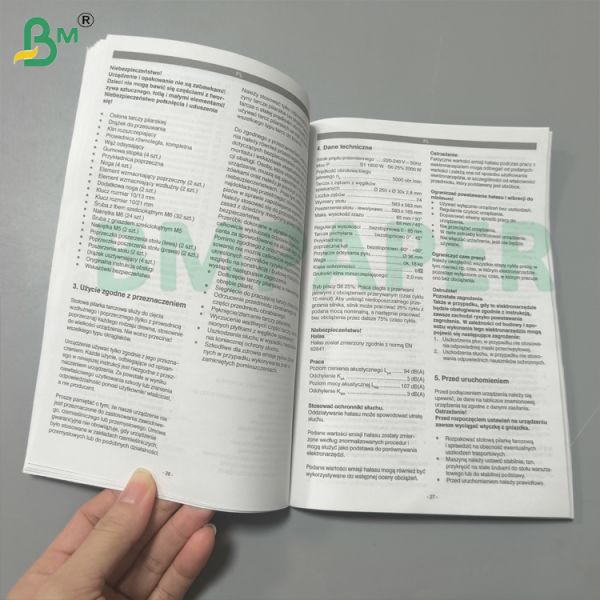 Natural Uncoated Instruction Manual Book Paper Material 40gsm