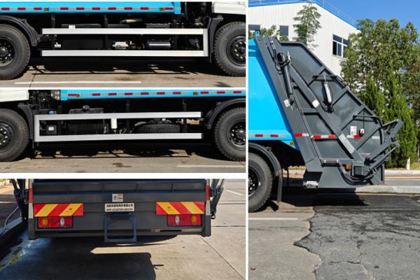 Le poids total de Dongfeng est de 18000 kg avec un camion compacteur de 18 cubes.