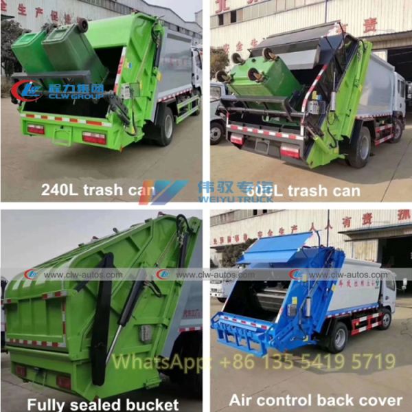 SHACMAN 4x2 6 Wheeler 14 16cbm Rear Loader Compressed Garbage Truck