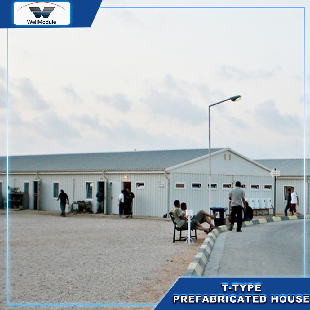T Type Prefabricated Building Solution with Fast Installation for Construction Sites, Industrial Camps and Temporary Housing Projects
