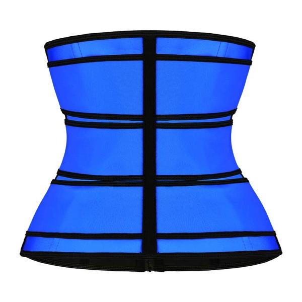 YKK Zipper 3 Belts Waist Trainer Blue Plus Size Waist Trainer For Lower Belly