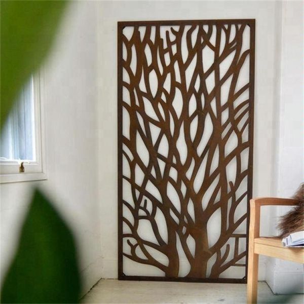 Freestanding 900*1800mm Metal Decorative Panels Corten Steel Privacy Screen