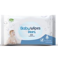 Des lingettes humides pour bébés sans parfum 99,9% à base d'eau pour peau sensible 60pcs