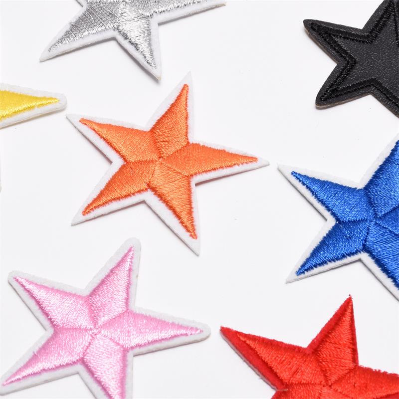 35PCS Computer Embroidered Label Sequin Cloth Paste Love Five-Star Patch Stage Clothing Bag Cap Accessories Embroidery Sticker