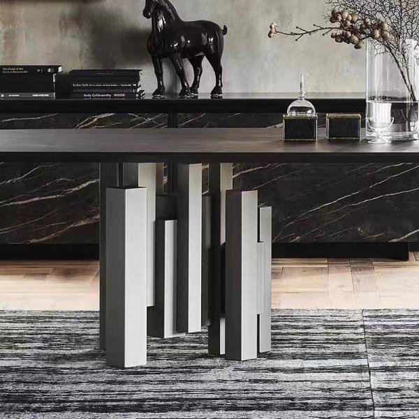 Modern Home Furniture Dinning Table Set 8 Seater Ceramic Marble Dining Table For Restaurant