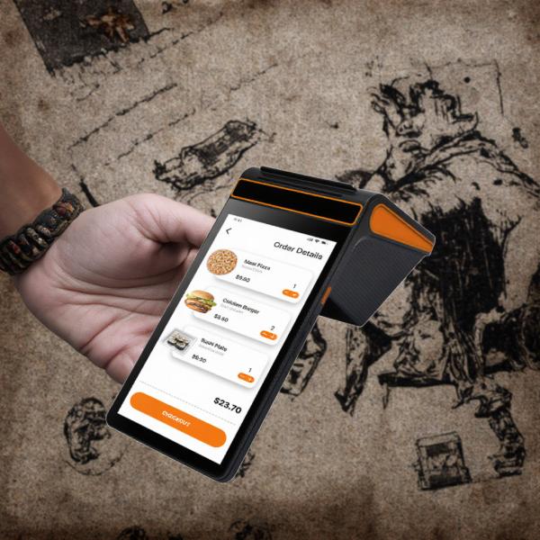Système de point de vente de camions alimentaires Terminal de commande à table et scanner infrarouge 2D pour des transactions transparentes