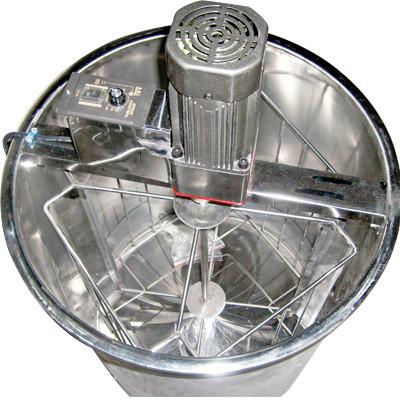 4 Frames Electric Stainless Steel Honey Extractor with Stands and Honey Gate, Plastic Lid
