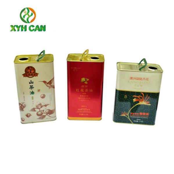 Olive Oil Tin Can of 2.5l Empty Square Shape Food Grade Tin Box Packaging