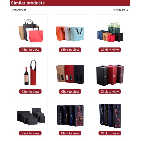 Factory Wholesale Fancy Luxury Gift Packaging with Handles Custom Printed Bottle Paper Wine Bags