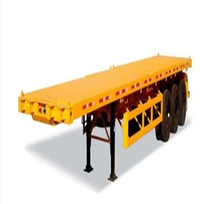 SINOTRUK HOWO 20 40FT 3Axle 50Ton Heavy Flat Bed Semi Trailer Adopt High Strength Steel Materia For Container Transport