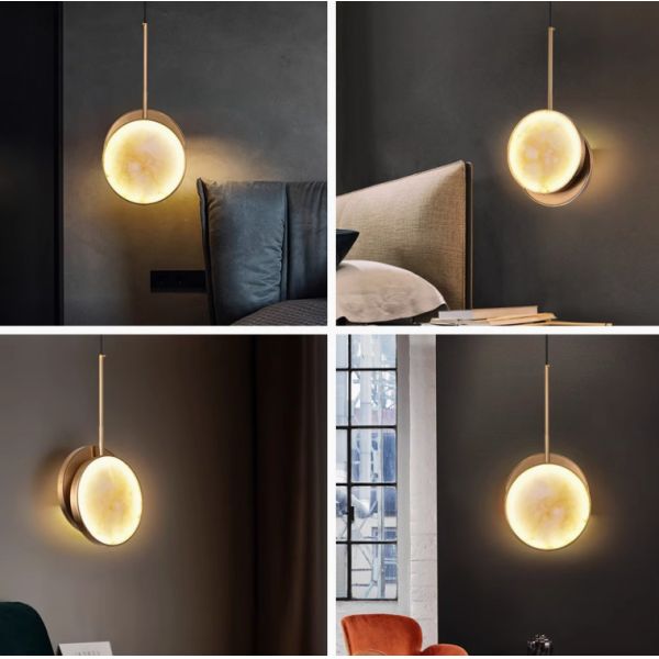 Yellow brass  pendant lamp bedroom for home decorator interior mirror pendant lamp