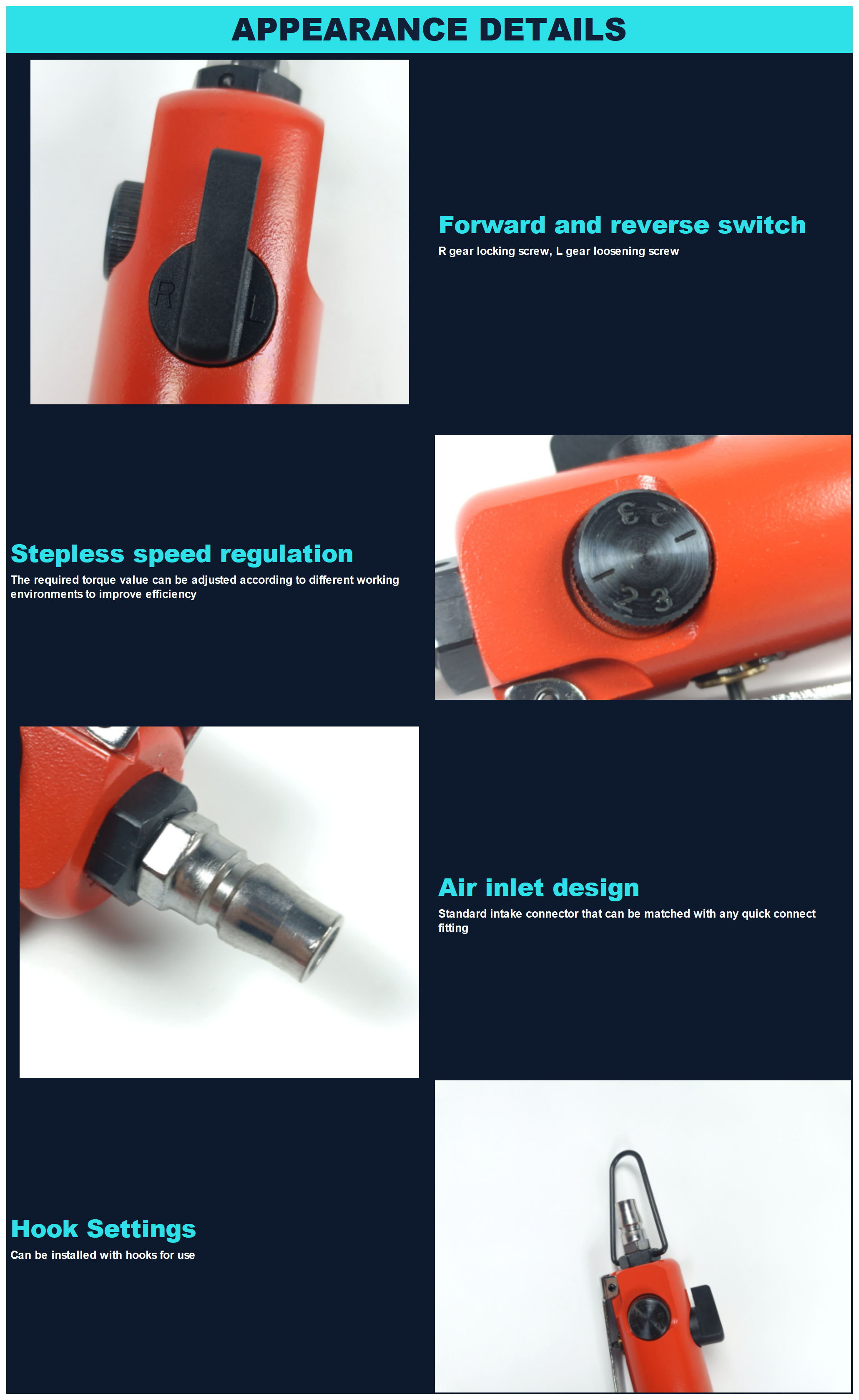 Пневматическая ударная отвертка 55 нм 0,79 кг Малый вес