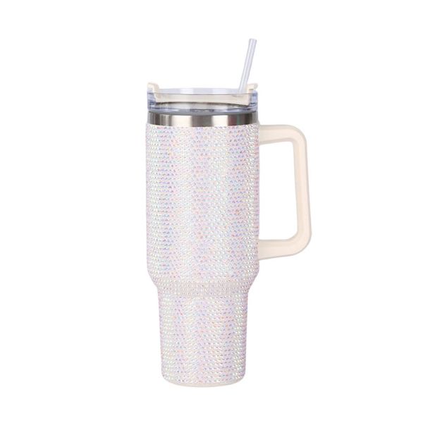Customizable Reusable Cold Color 300ml/400ml Double Wall Cup with Diamond Studded Lid
