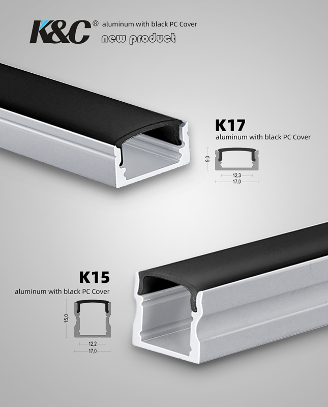 6063 T5 Aluminum Alloy LED Strip Aluminium Profile with Sandblasting Oxidation for PCB Width up to 12mm