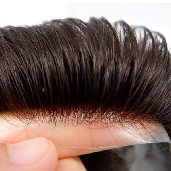 Stock AUSTRIA STYLE Good Quality Natural Hairline Man Wigs Hair System Natural 100% Human Hair Toupee For Men