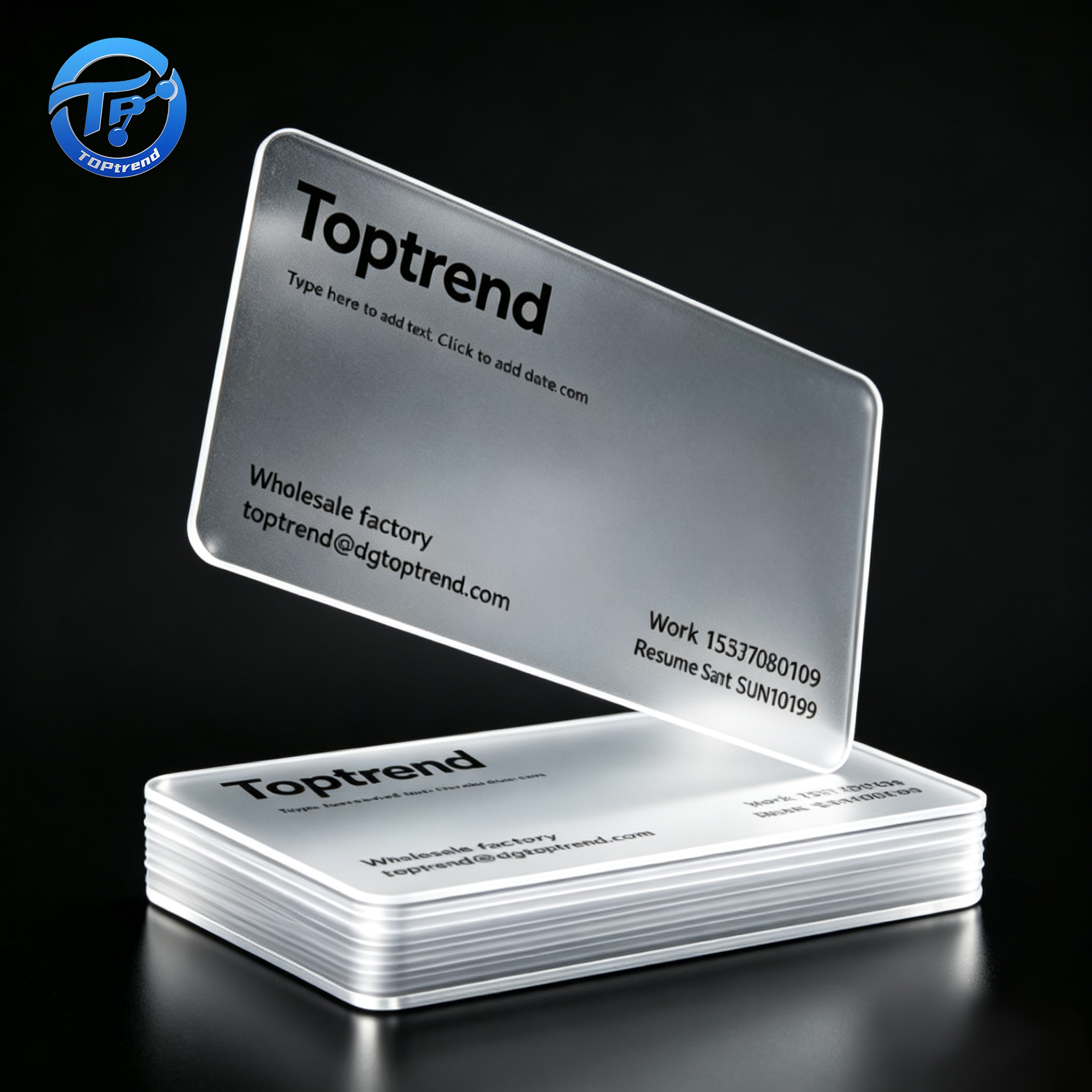 Custom Clear Acrylic Business Cards Blank PMMA Visiting Cards Laser Engraved UV Print
