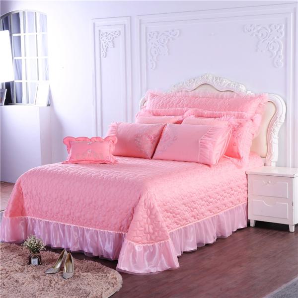 Cuatro piezas de ropa de cama de boda de lujo con edredón impreso y 100% de algodón