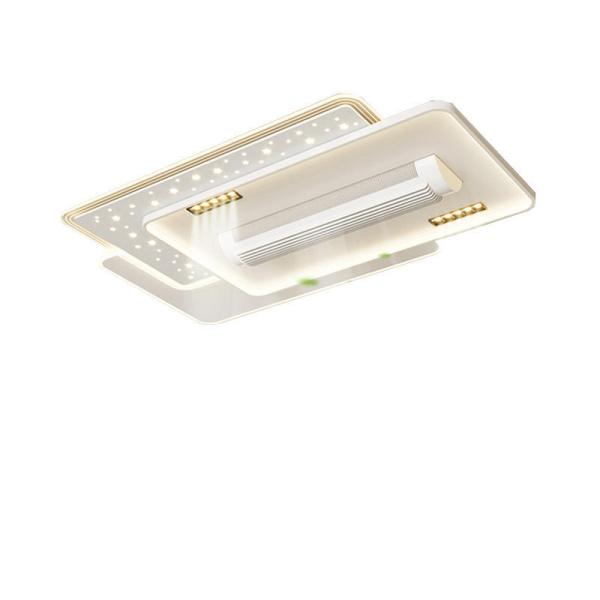 Ventilateur de plafond LED avec contrôle vocal en anglais, salon, chambre à coucher sans pales, vent doux, ventilateur invisible, silencieux, pour les yeux