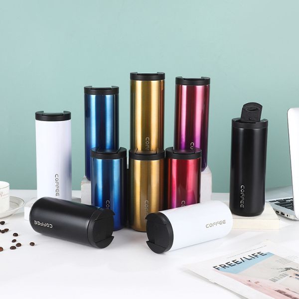 COFFEE Mug, 17 Oz. Double Wall Stainless Steel Insulated Thermo Travel Vacuum Coffee Mug, Reusable, Double Wall, Hot And Cold Beverages Travel Mug, Spill Proof, Home, Office And Outdoor Use