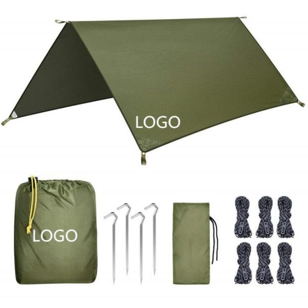 Waterproof Large Camping Rain Fly For Camping 210t Silver Cloth Material