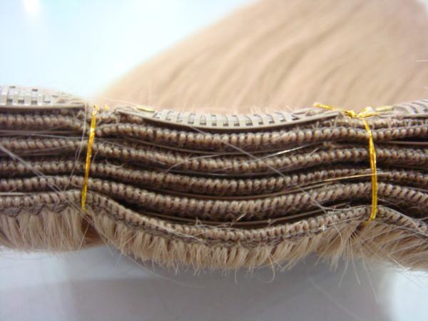 Extensions de cheveux blonds en lot et closure raides 100 grammes