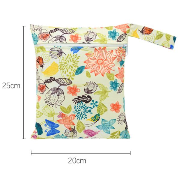 20x25cm Organic Cotton Reusable Sanitary Pads Diaper Menstrual Bag Portable Mommy Bag Zipper