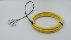 1.5m (5ft) ファイバー・ピグテール LC UPC 12 ファイバー OS2 シングルモード 0.9mm ファヌート 黄色