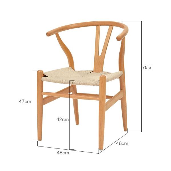 Nordic modern dining table and chair contracted household book chair arm-chair solid wood chair Y chair