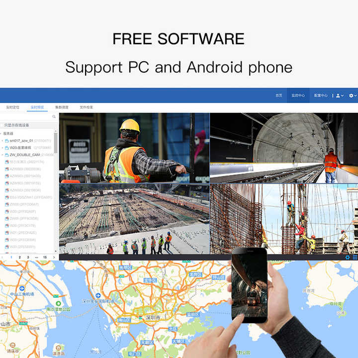 Камера 4G LED Hardhat Live Streaming PTT GPS-отслеживание для железнодорожного строительного участка