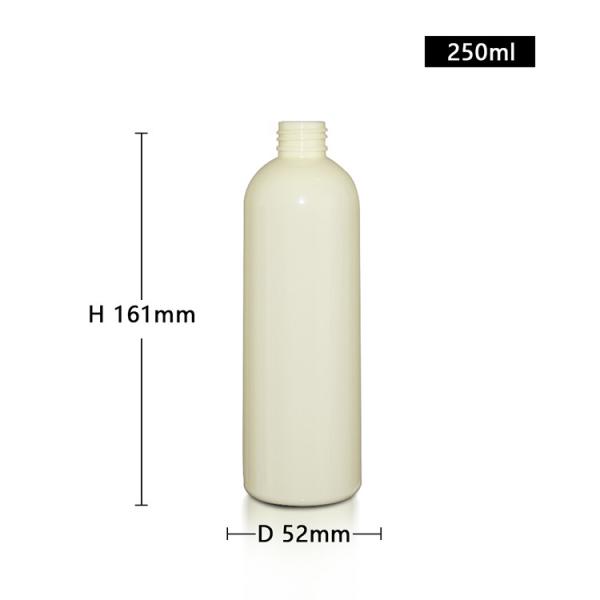 Eco-Friendly PET PCR Plastic Hair Care Containers Bottle 250ml With Screw Top Cap