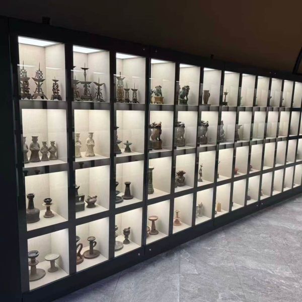 Custom Large Against The Wall Museum Showcase Display Cabinet for Exhibitions