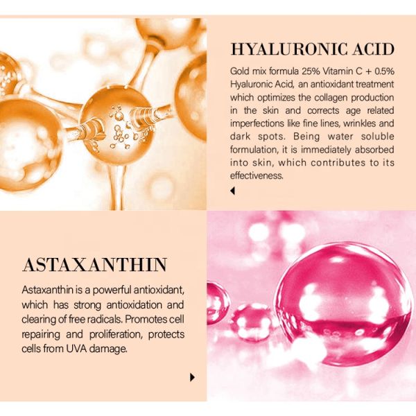 Customized Private Label Vitamin C Serum Anti-Aging Anti-Wrinkle Spot Lightening Morning Evening Moisturizing Whitening Feature
