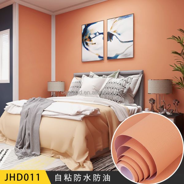 Matt Finish Self-Adhesive PVC Wallpaper in Dark Black Color for Home Decoration Sound-Absorbing Function