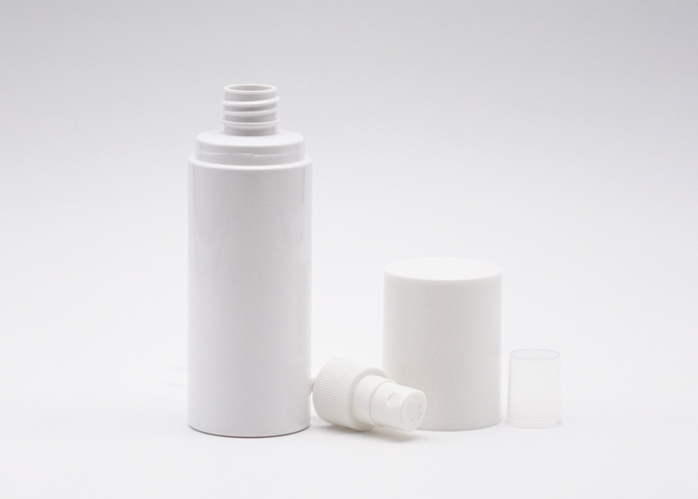 Бутылка 50ml 60ml плоских брызг плеча пластиковая белая и прозрачная