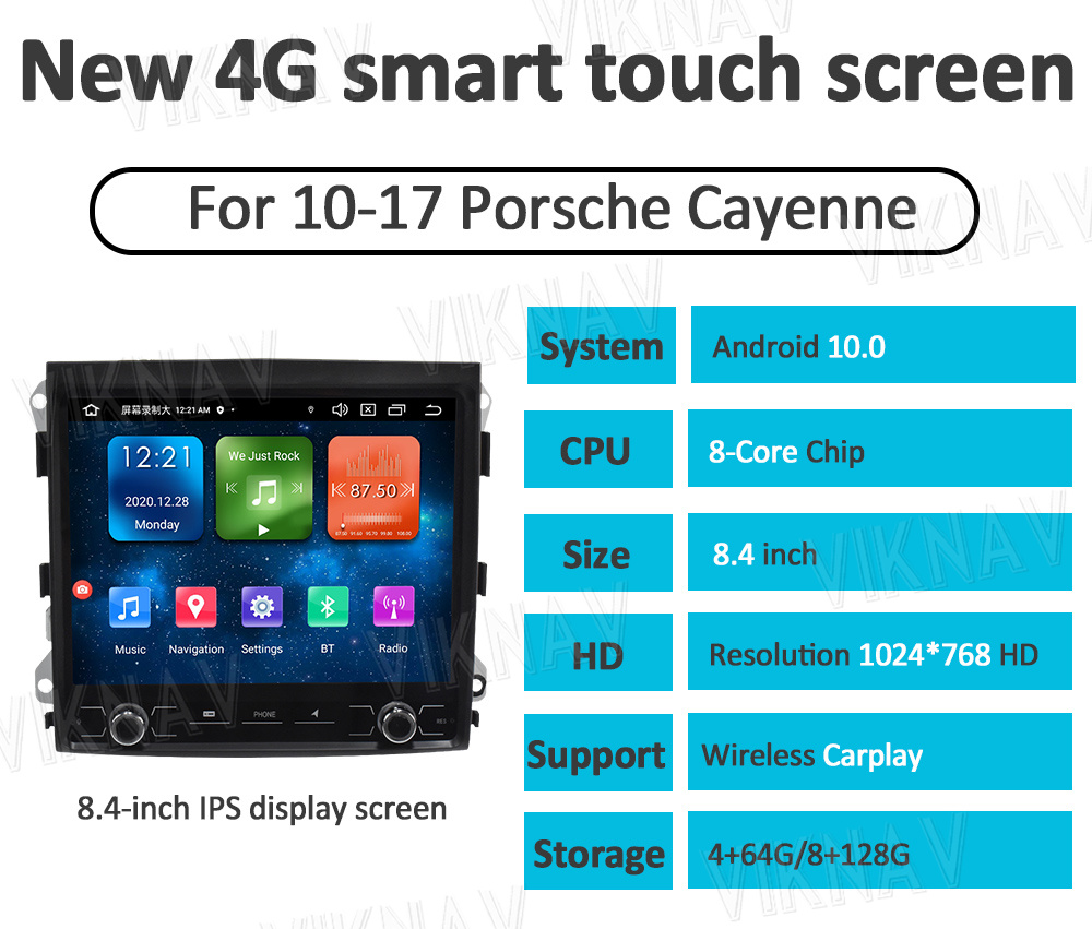 Радио для автомобилей Android 13 для Porsche Cayenne 2010-2017 с сенсорным экраном