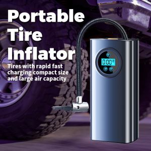 80W Mini Air Pump with Digital Display and Dual Battery - Portable Rechargeable