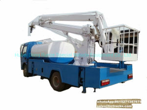 Truck Mounted 16m Aerial Work Platforms woith Water tanker High Performance Whtsp:+8615271357675