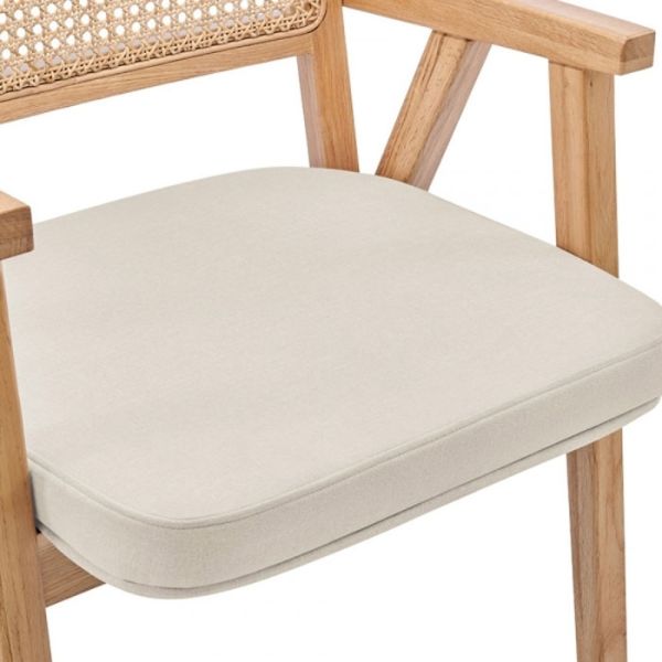 Stackable Wooden Dining Chair with Rattan Back Contemporary Design
