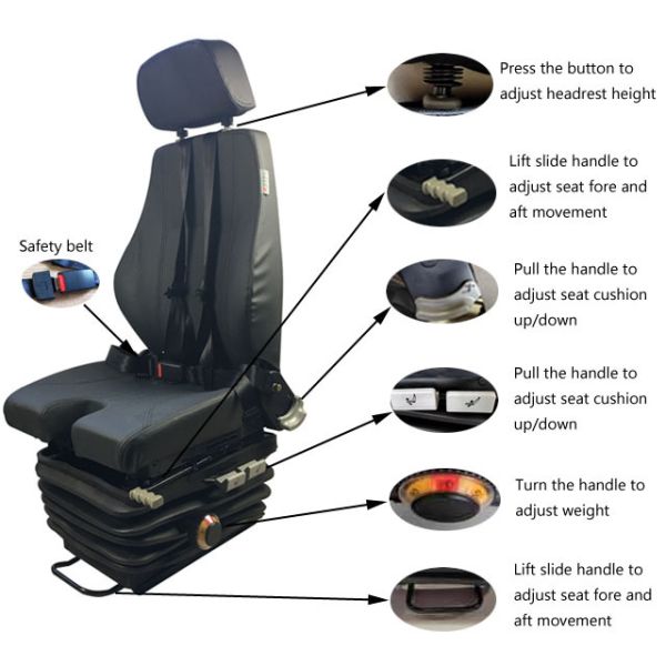 Mechanical Suspension U-shaped Seat Bridge Crane Seat pilot Teaching Simulation Seat