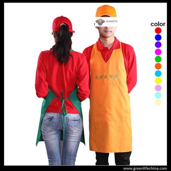 China factory popular fashinal advertising polyester apron for cleaning best kitchen tool