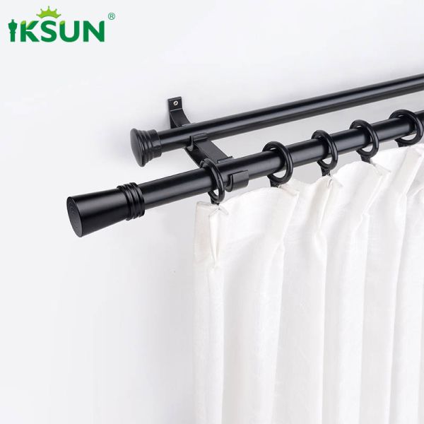 19ft Silent Aluminium Curtain Rod Decorative Morandi Color For Bedroom