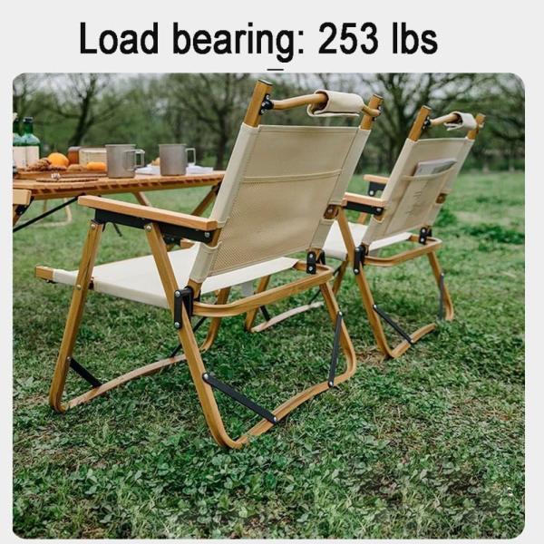 Kermit Chair Foldable Portable Ultra-Light Metal Chair, Portable Wood Beach Chairs, Outdoor Folding Chair
