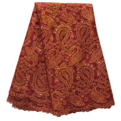 High quality swiss cheap embroidery french cord guipure african lace fabrics with beads