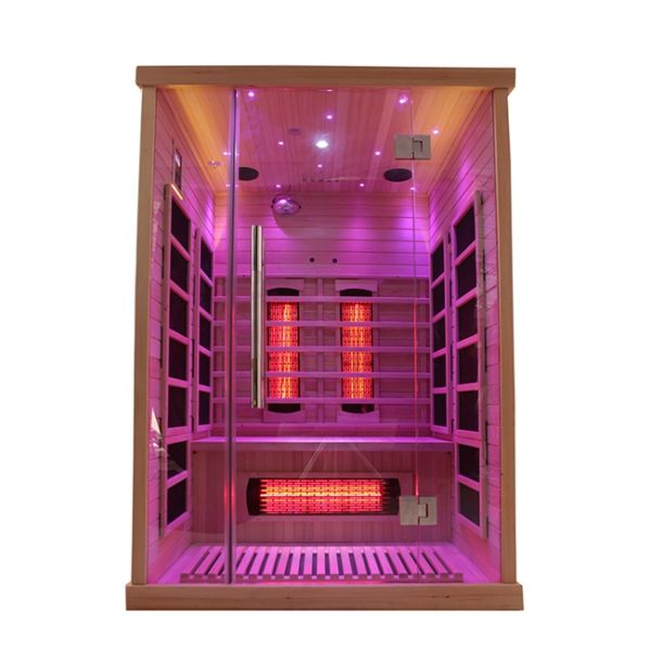 1750W Hemlock Solid Wood 2 Person Infrared Sauna For Indoor Home